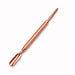 Rose gold double-ended cuticle pusher nail tool with wide flat scraper end, rounded tip and textured grip handle