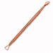 Rose gold double-ended cuticle care tool with angled precision scraper tip, triangle loop scraper and textured grip handle