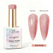 Nail Success Australia Rosé Twinkle holographic gel polish with top coat and matte top coat swatches