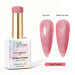 Nail Success Australia Rosé Twinkle holographic gel polish with top coat and matte top coat swatches