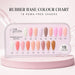 Rubber Base Gel Colour Chart Card - all 18 shades hand-painted, HEMA free