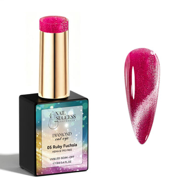 Ruby fuchsia gel polish cat eye gel polish NSI Australia
