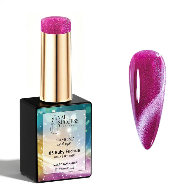 Ruby fuchsia gel polish cat eye gel polish NSI Australia