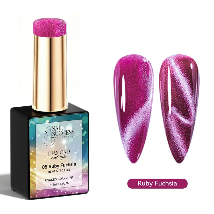 Ruby fuchsia gel polish cat eye gel polish NSI Australia