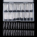 V-cut clear top & bottom molds in storage case, numbered sizes 0–9 for sculpted extensions