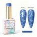 Sapphire Glow Aurora Pearl Gel Polish with blue pearl shimmer swatches in top coat and matte finish