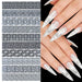 White floral lace nail art transfer foils with matching stiletto manicure – NSI Australia