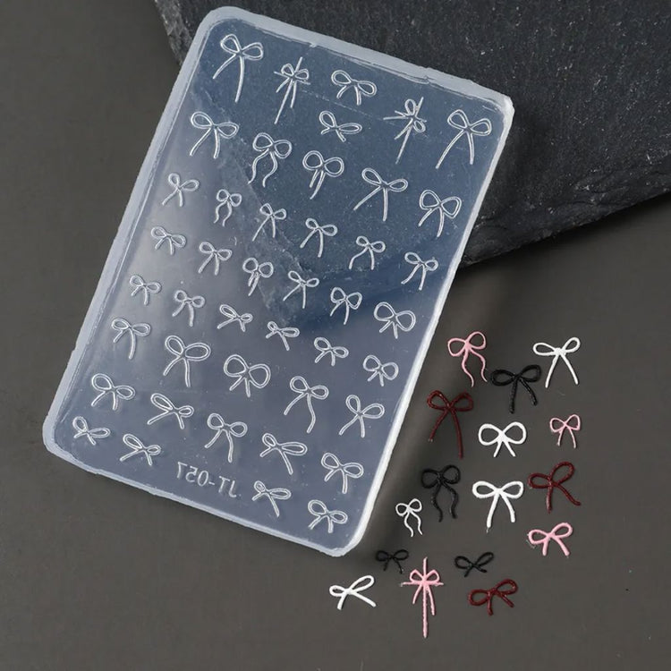 Nail Success Australia bow series silicone mould for creating 3D nail art bow charms