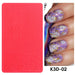 Pink silicone 3D nail art stamping mold with floral and wave pattern designs, K3D-02, NSI Australia