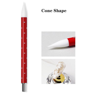 Silicone nail art tool (cone shape) – rhinestone handle