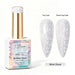 Silver Cloud Aurora Pearl Gel Polish with white silver pearl shimmer swatches in top coat and matte finish