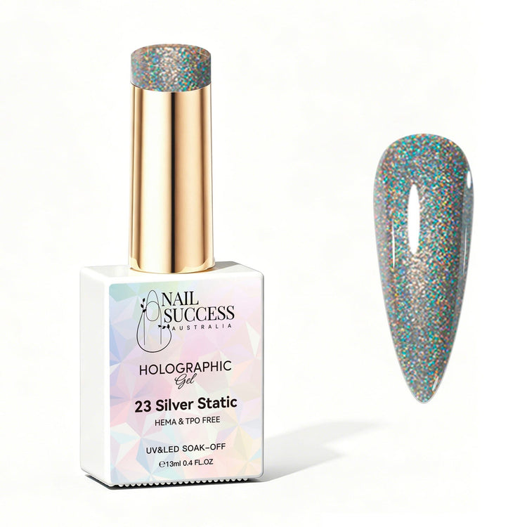 Silver static gel polish holographic gel polish NSI Australia