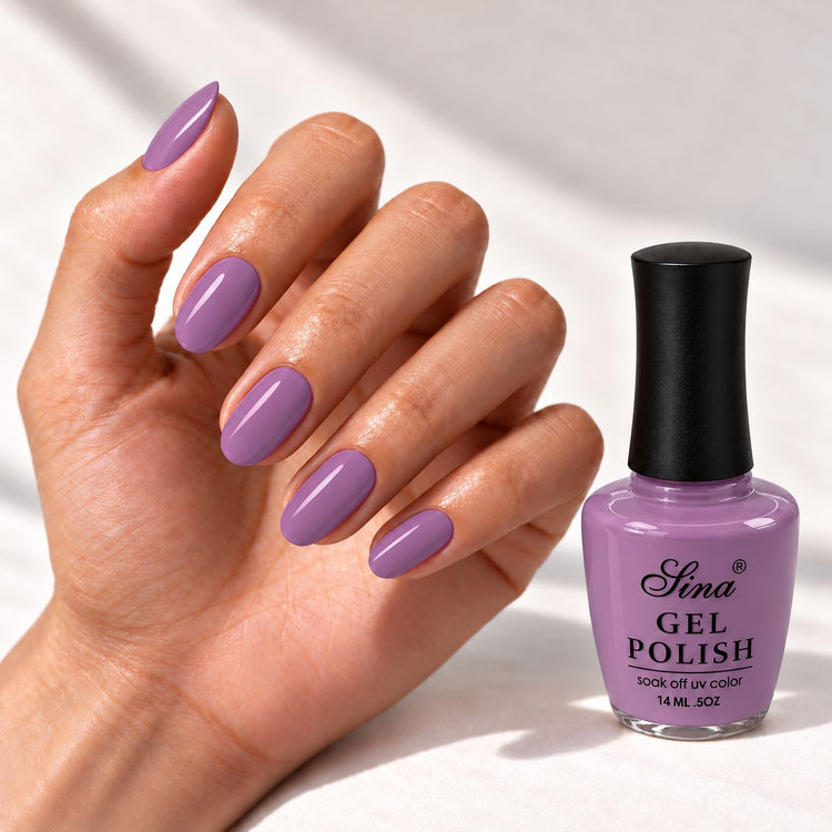SINA gel polish GP-66, shown on painted nails beside the bottle