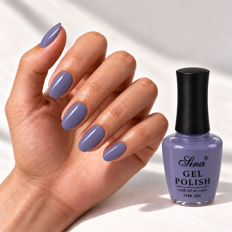 SINA gel polish GP-95, shown on painted nails beside the bottle