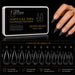 550 clear medium stiletto soft gel nail tips in 11 sizes for full-cover professional nail extensions.
