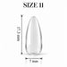Nail Success Australia Almond Medium soft gel tip, size 11, clear, 17.3 mm long x 7 mm wide