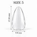 Nail Success Australia Almond Short soft gel tip, size 5, clear, 17.50 mm long x 9.91 mm wide