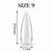 Nail Success Australia Almond Long soft gel tip, size 9, clear, 25.8 mm long x 7.2 mm wide