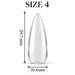 Nail Success Australia Almond Long soft gel tip, size 4, clear, 29.7 mm long x 10.4 mm wide
