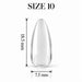 Nail Success Australia Almond Medium soft gel tip, size 10, clear, 18.5 mm long x 7.5 mm wide