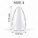 Nail Success Australia Almond Short soft gel tip, size 4, clear, 17.95 mm long x 10.35 mm wide