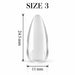 Nail Success Australia Almond Medium soft gel tip, size 3, clear, 24.5 mm long x 11 mm wide