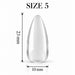Nail Success Australia Almond Medium soft gel tip, size 5, clear, 23 mm long x 10 mm wide