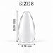 Nail Success Australia Almond Short soft gel tip, size 8, clear, 16.50 mm long x 8.38 mm wide