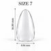 Nail Success Australia Almond Short soft gel tip, size 7, clear, 16.80 mm long x 8.84 mm wide