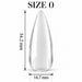 Nail Success Australia Almond Long soft gel tip, size 0, clear, 34.2 mm long x 14.7 mm wide