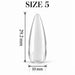Nail Success Australia Almond Long soft gel tip, size 5, clear, 29.2 mm long x 10 mm wide