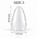 Nail Success Australia Almond Short soft gel tip, size 3, clear, 18.76 mm long x 11.07 mm wide