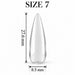 Nail Success Australia Almond Long soft gel tip, size 7, clear, 27.6 mm long x 8.5 mm wide