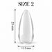 Nail Success Australia Almond Medium soft gel tip, size 2, clear, 25 mm long x 11.5 mm wide