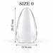 Nail Success Australia Almond Short soft gel tip, size 0, clear, 20.17 mm long x 13.74 mm wide