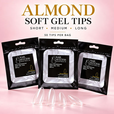 Soft Gel Tips Individual Refill Sizes 50 Pack - Almond