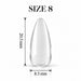 Nail Success Australia Almond Medium soft gel tip, size 8, clear, 20.5 mm long x 8.5 mm wide