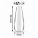 Nail Success Australia Coffin Medium soft gel tip, size 8, clear, 21.5 mm long x 8 mm wide