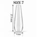 Nail Success Australia Coffin Long soft gel tip, size 7, clear, 27.5 mm long x 9 mm wide