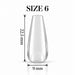 Nail Success Australia Coffin Medium soft gel tip, size 6, clear, 22.5 mm long x 9 mm wide