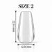 Nail Success Australia Coffin Short soft gel tip, size 2, clear, 22.14 mm long x 12.16 mm wide