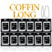 Nail Success Australia Coffin Long soft gel tips individual refills, all 12 sizes, 0 to 11, 50 clear tips per pouch