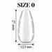 Nail Success Australia Oval Medium soft gel tip, size 0, clear, 27 mm long x 12.5 mm wide