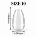 Nail Success Australia Oval Short soft gel tip, size 10, clear, 14.63 mm long x 8.00 mm wide