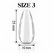 Nail Success Australia Oval Medium soft gel tip, size 3, clear, 25 mm long x 10 mm wide