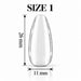 Nail Success Australia Oval Medium soft gel tip, size 1, clear, 26 mm long x 11 mm wide