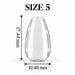 Nail Success Australia Oval Short soft gel tip, size 5, clear, 17.44 mm long x 10.48 mm wide