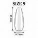 Nail Success Australia Oval Medium soft gel tip, size 9, clear, 18 mm long x 6.5 mm wide