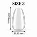 Nail Success Australia Oval Short soft gel tip, size 3, clear, 18.53 mm long x 11.80 mm wide