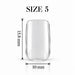 Nail Success Australia Square Short soft gel tip, size 5, clear, 15.8 mm long x 10 mm wide